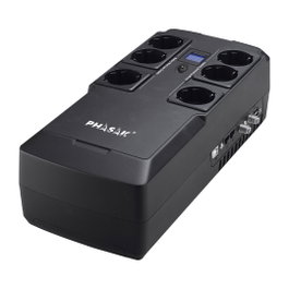 Phasak Kryptos 800VA SAI Interactivo con 6 Tomas y USB de Carga